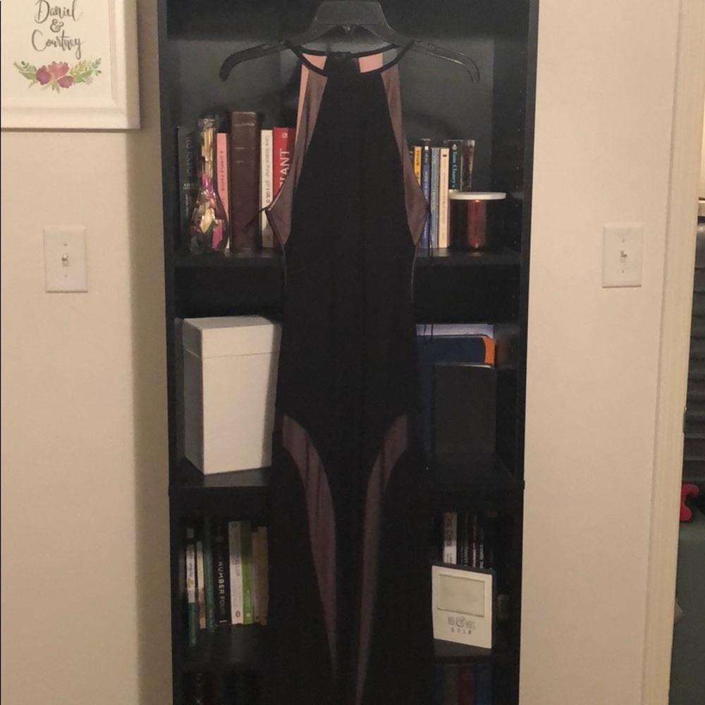 Black fitted prom dress